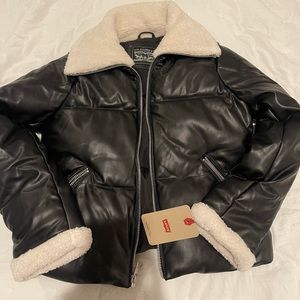 Levi’s Faux Leather Puffer Jacket NWT